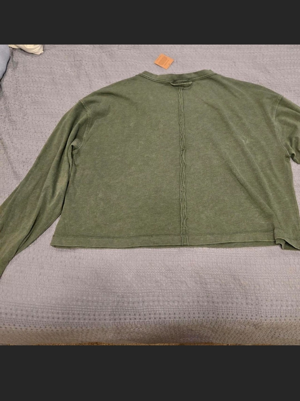 Rae Mode Olive Green Cropped Long Sleeve Top